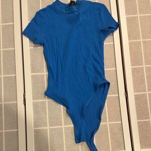 SHEIN Ribbed Blue Kids Bodysuit